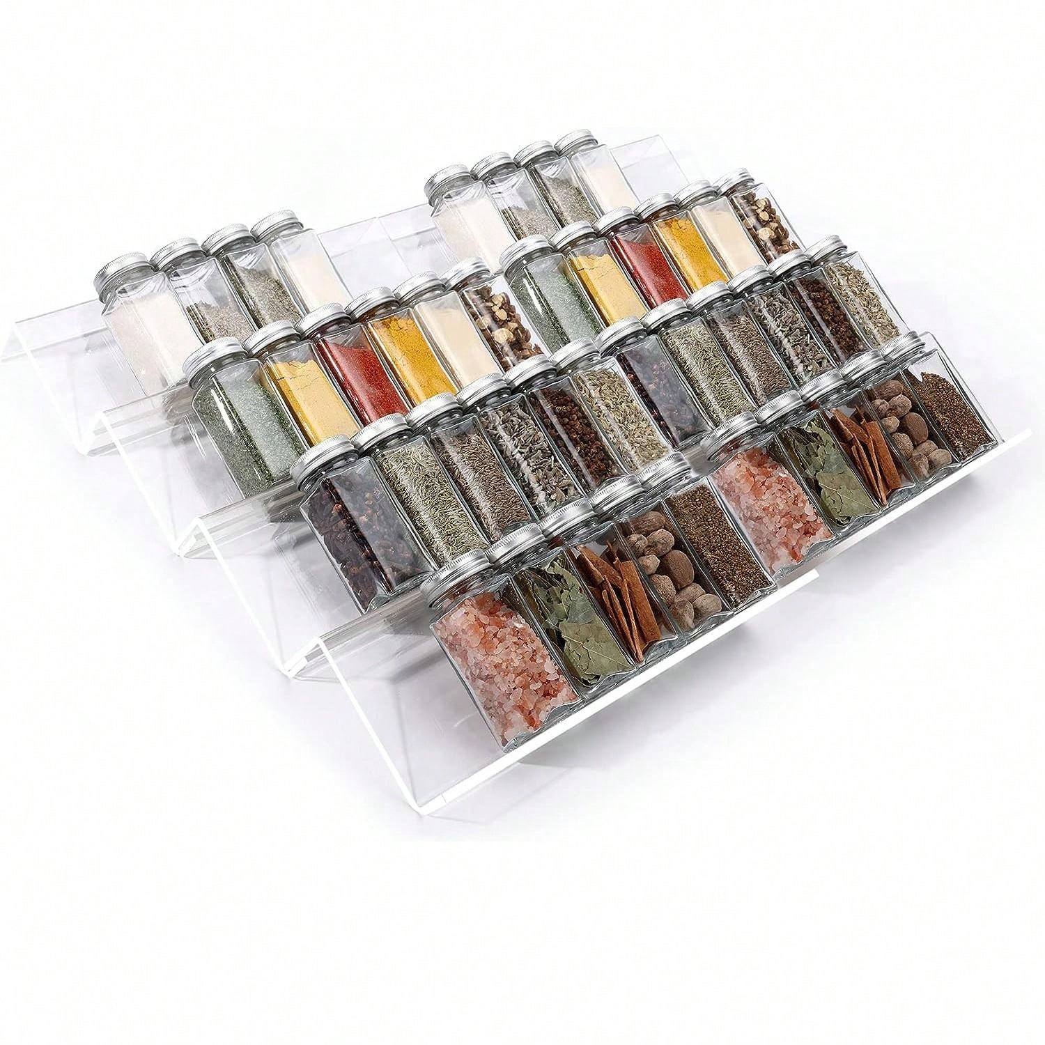 Spice Jar Labels - 4 طبقة التوابل درج المنظم قابل
