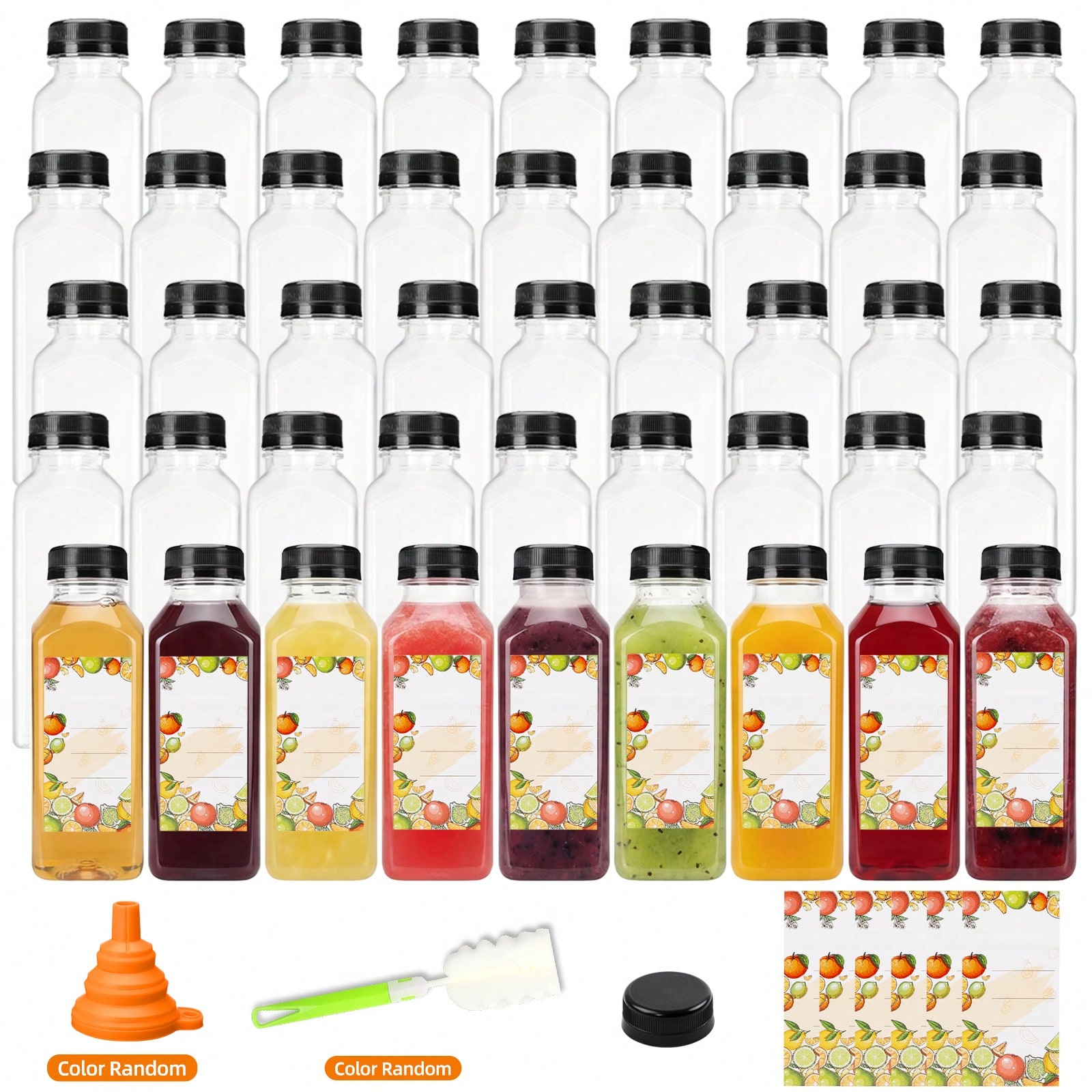 Meal Prep Juice - زجاجات عصير بلاستيكية حديثة وأنيقة شفافة