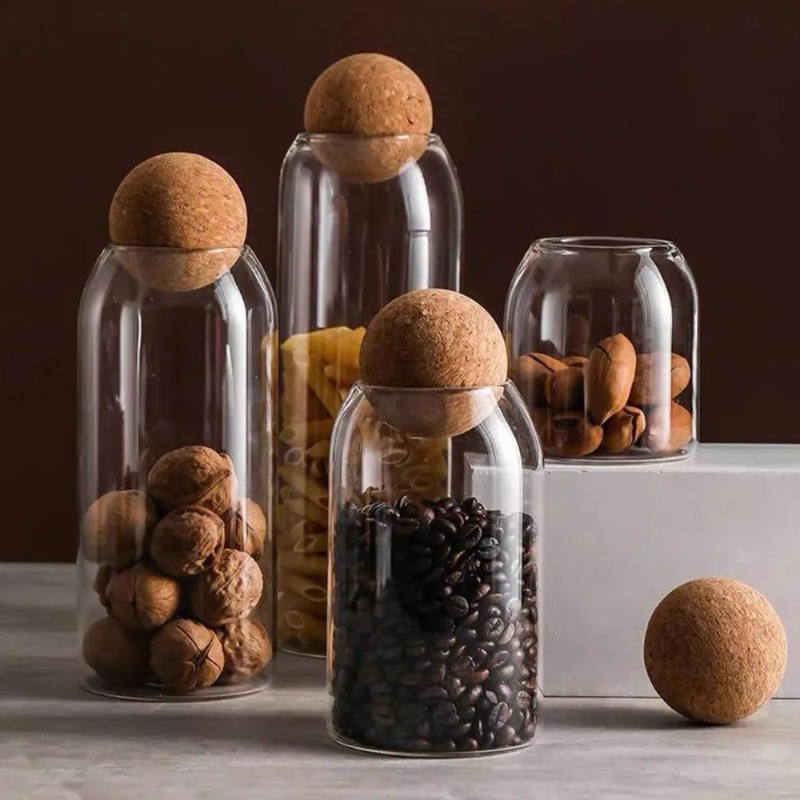 Spice Jar Labels - أوعية تخزين زجاجية بغطاء كروي من