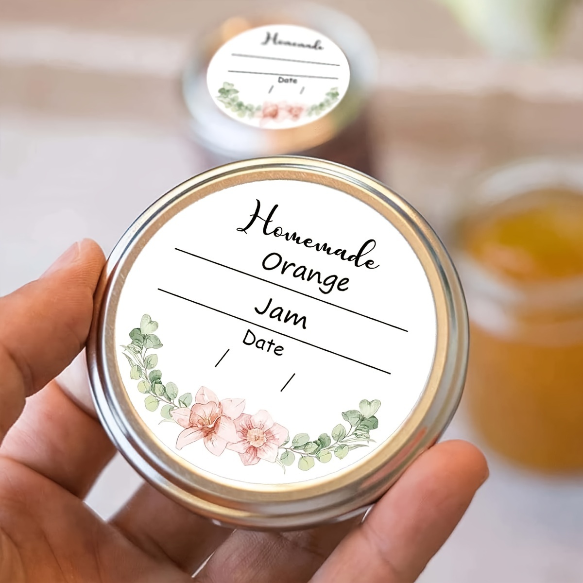 Spice Jar Labels - ملصقات زهور مائية لعلب التخزين -