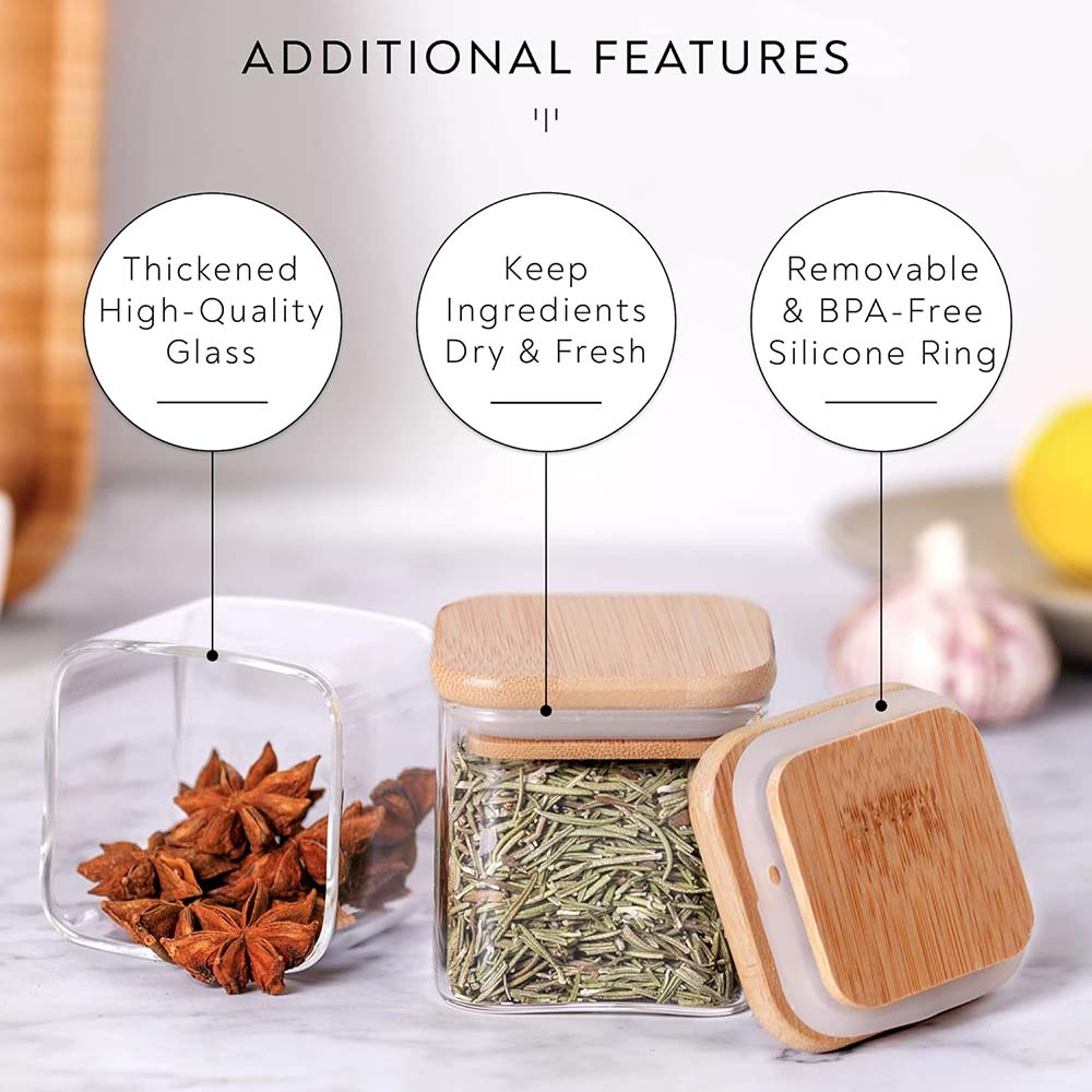 مجموعة برطمانات زجاجية مزودة ب - مراجعة Spice Jar Labels وسعره