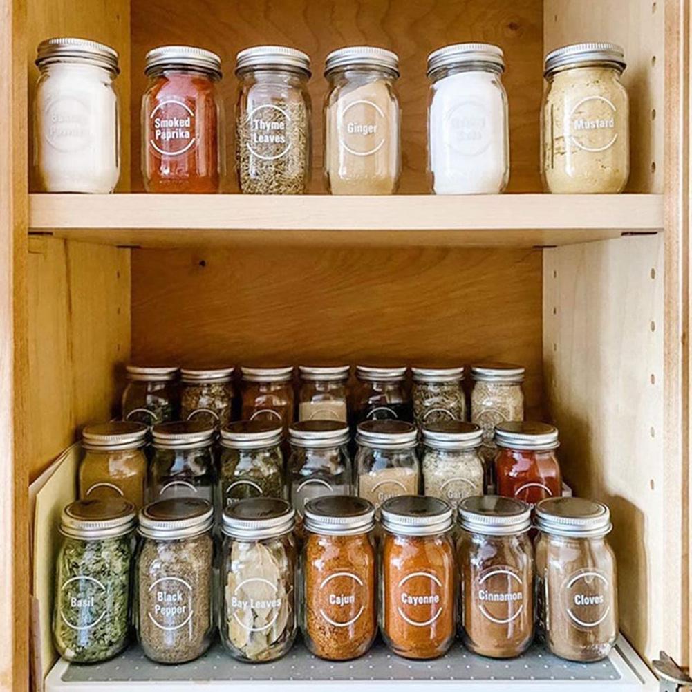 مجموعة من 144 ملصق شفاف لتنظيم - مراجعة Spice Jar Labels وسعره
