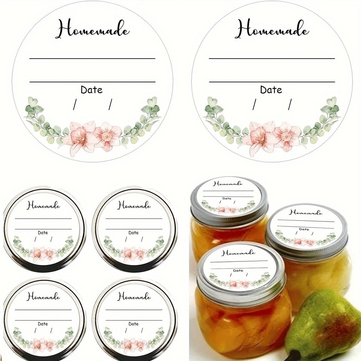ملصقات زهور مائية لعلب التخزين - مراجعة Spice Jar Labels وسعره