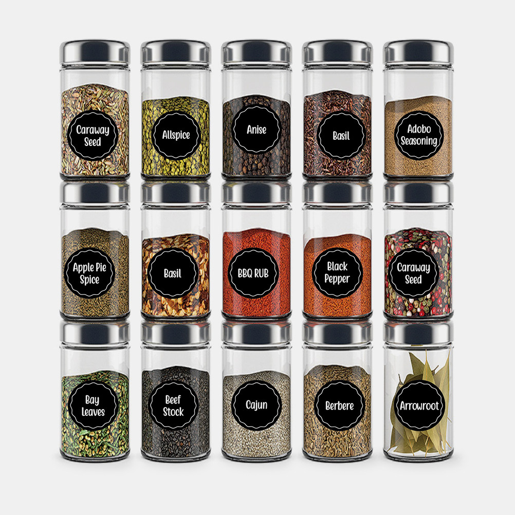 8 أوراق ملصقات لبرطمانات التوا - مراجعة Spice Jar Labels وسعره