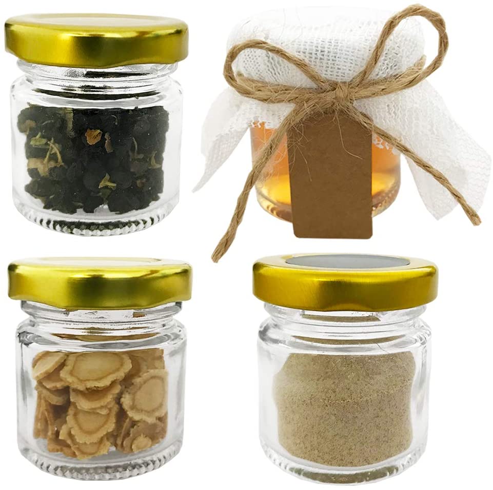 برطمانات زجاجية مع أغطية ذهبية - مراجعة Spice Jar Labels وسعره