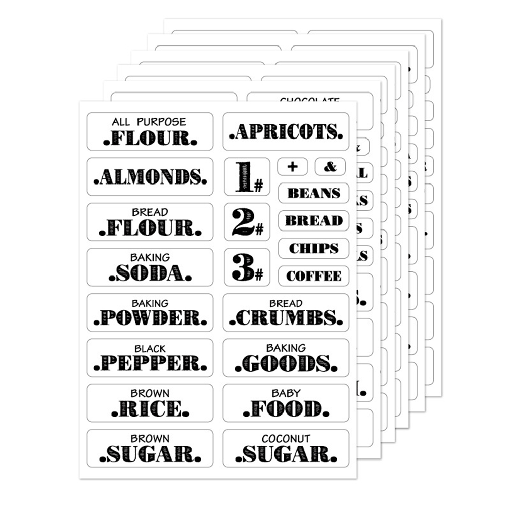 132 قطعة ملصقات المطبخ الغذاء  - مراجعة Spice Jar Labels وسعره