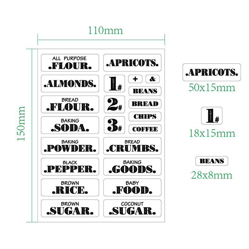 132 قطعة ملصقات المطبخ الغذاء  - مراجعة Spice Jar Labels وسعره